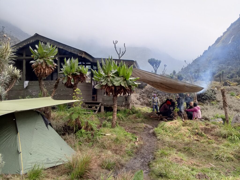 Camping at Muhembe camp mt. Rwenzori